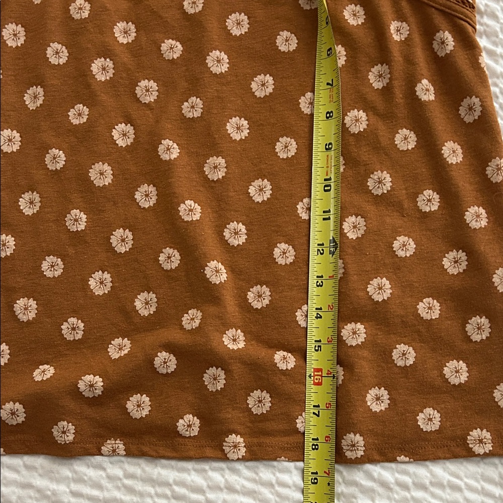Market & Spruce Rust Brown Daisy-Print Cami with Spaghetti Straps - Picture 7 of 8